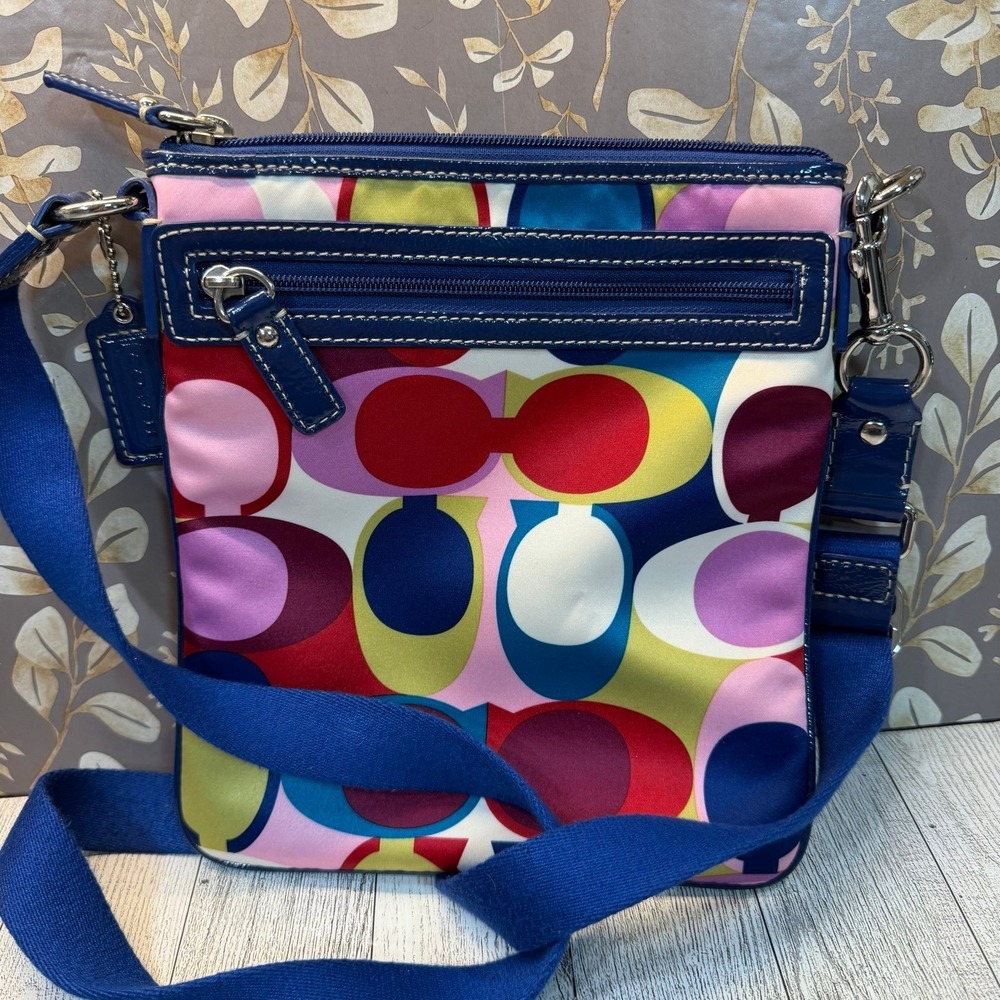 Coach Purse Multicolor Crossbody Sateen Scarf print - Picture 4 of 9
